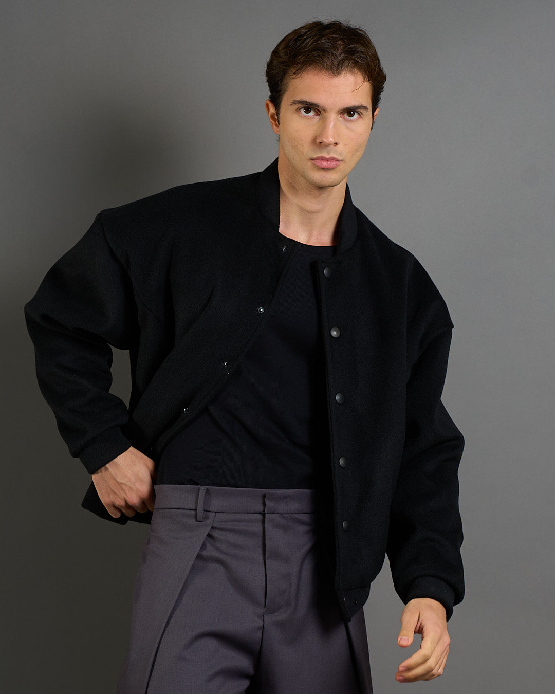 Bomber in panno oversize