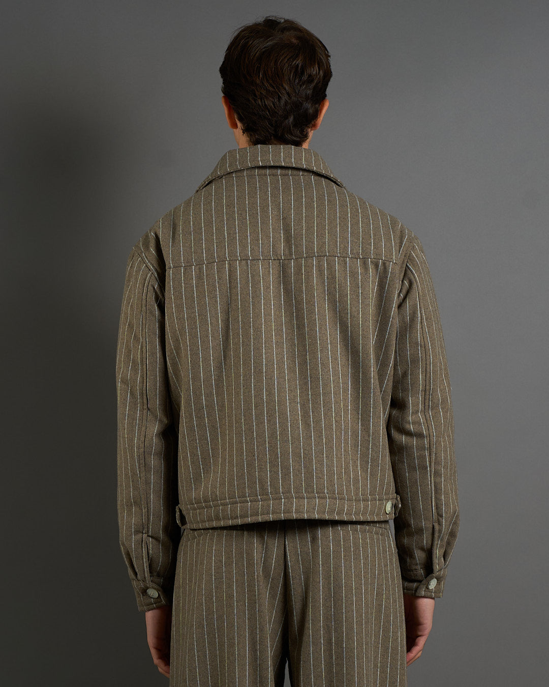 Giubbotto Strutturato in lana Gessato