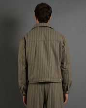 Giubbotto Strutturato in lana Gessato