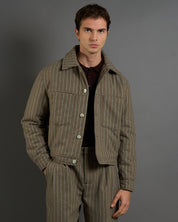 Giubbotto Strutturato in lana Gessato