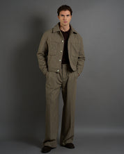 Giubbotto Strutturato in lana Gessato