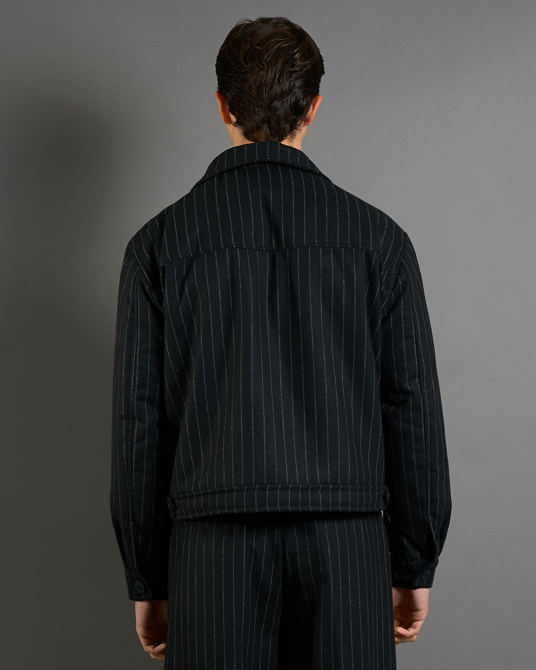 Giubbotto Strutturato in lana Gessato