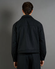 Giubbotto Strutturato in lana Gessato