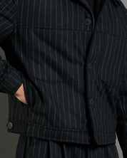 Giubbotto Strutturato in lana Gessato