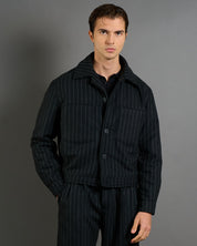 Giubbotto Strutturato in lana Gessato