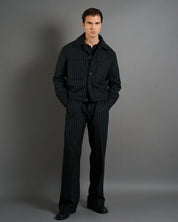 Giubbotto Strutturato in lana Gessato