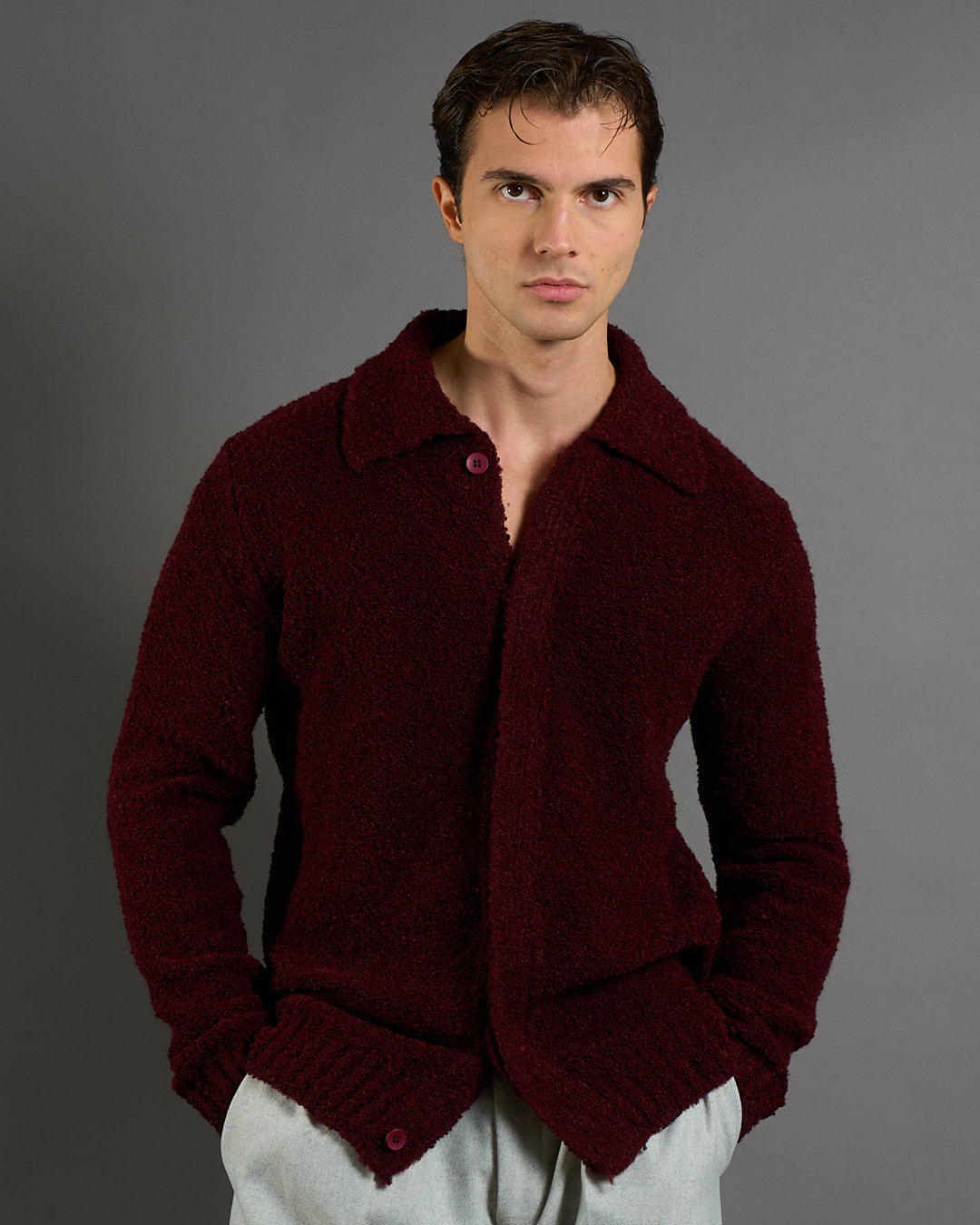 Giacca Cardigan in maglia bouclè