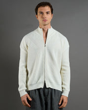 Cardigan in maglia con zip in lana merinos Limited Edition