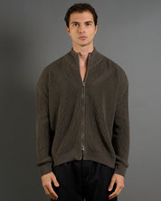 Cardigan in maglia con zip in lana merinos Limited Edition