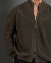 Cardigan in maglia con zip in lana merinos Limited Edition