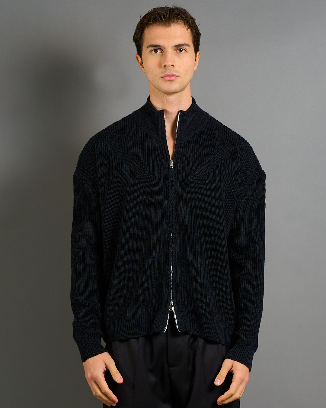 Cardigan in maglia con zip in lana merinos Limited Edition