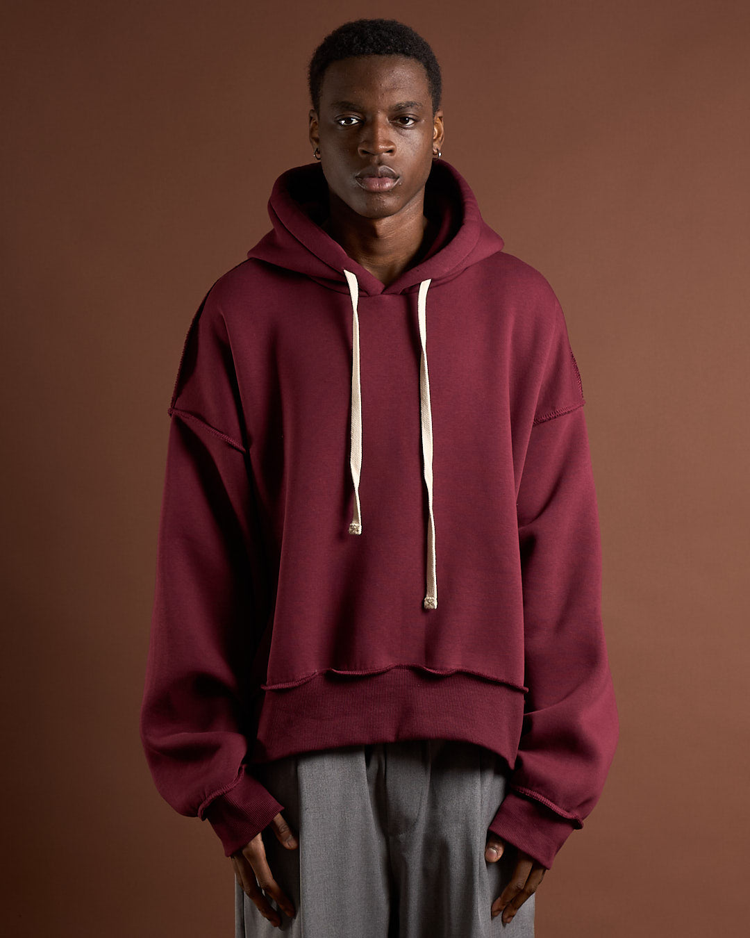 Felpa cropped con lacci