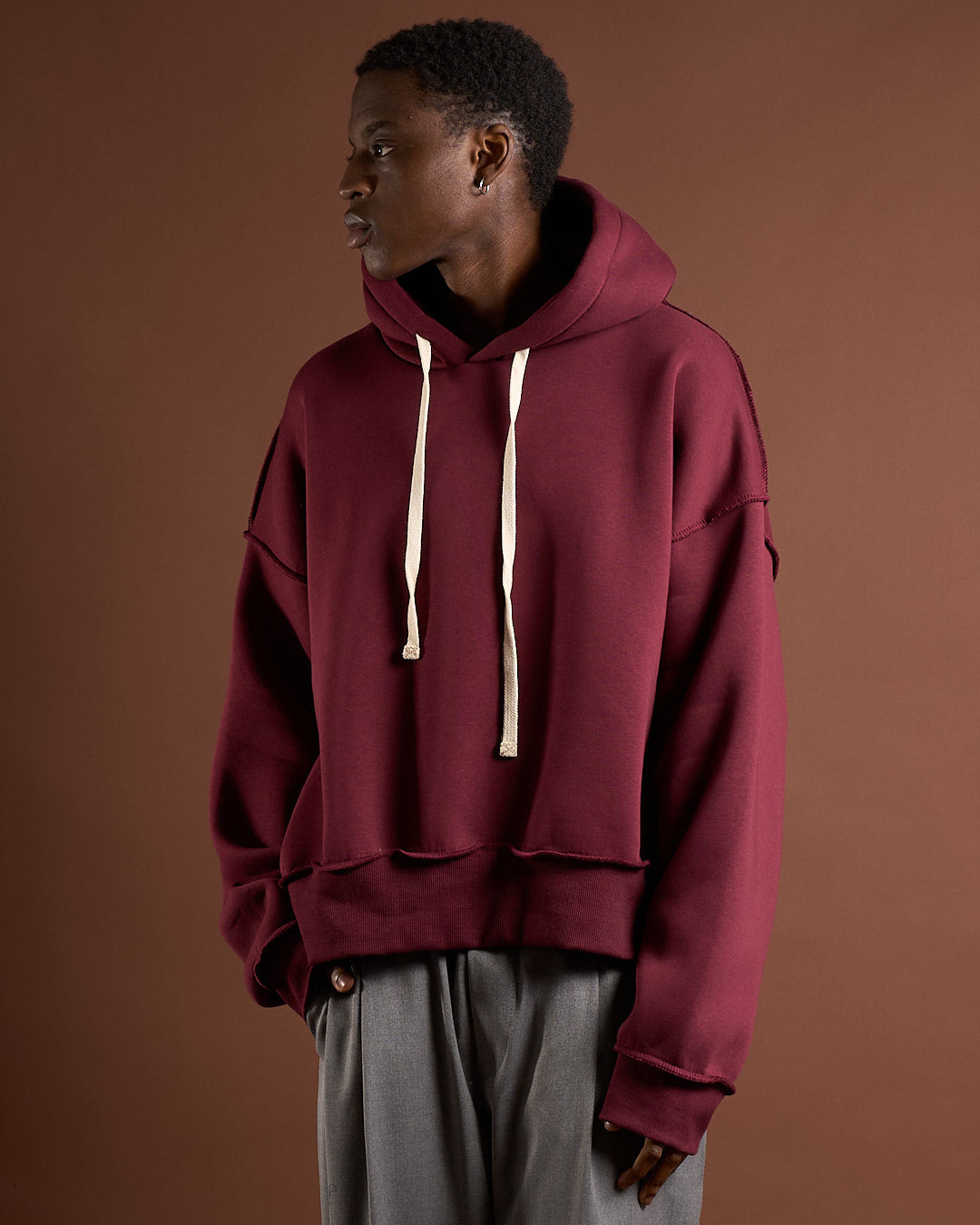 Felpa cropped con lacci