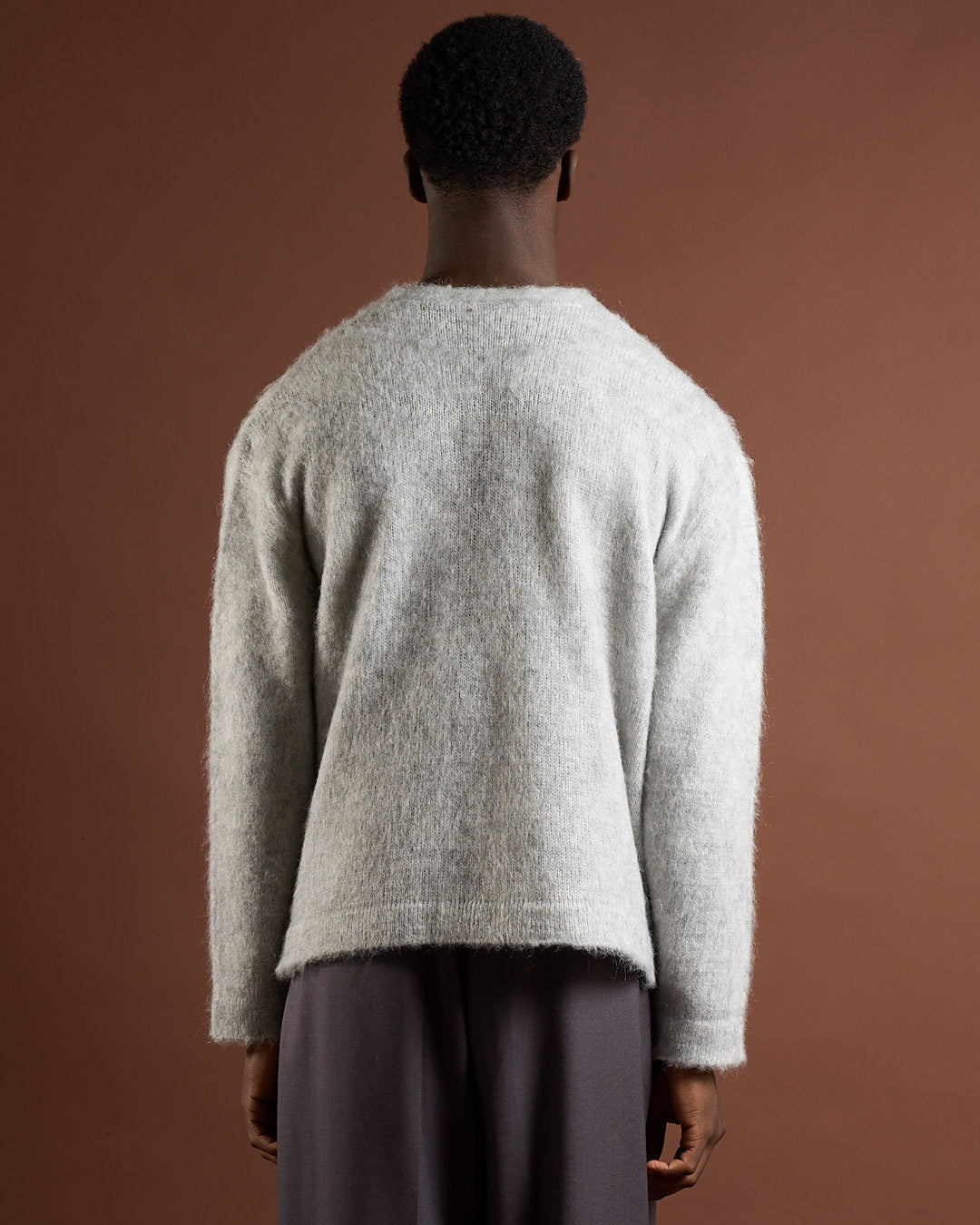 Cardigan over in lana mohair