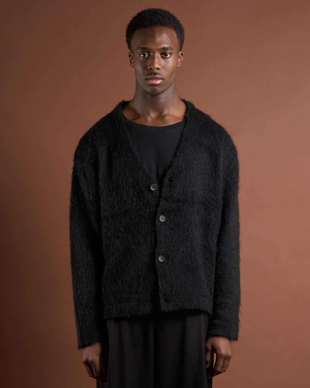 Cardigan over in lana mohair