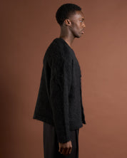 Cardigan over in lana mohair