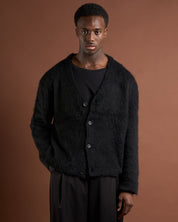 Cardigan over in lana mohair