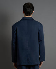 Giacca Sartoriale Doppiopetto Blu Gessata