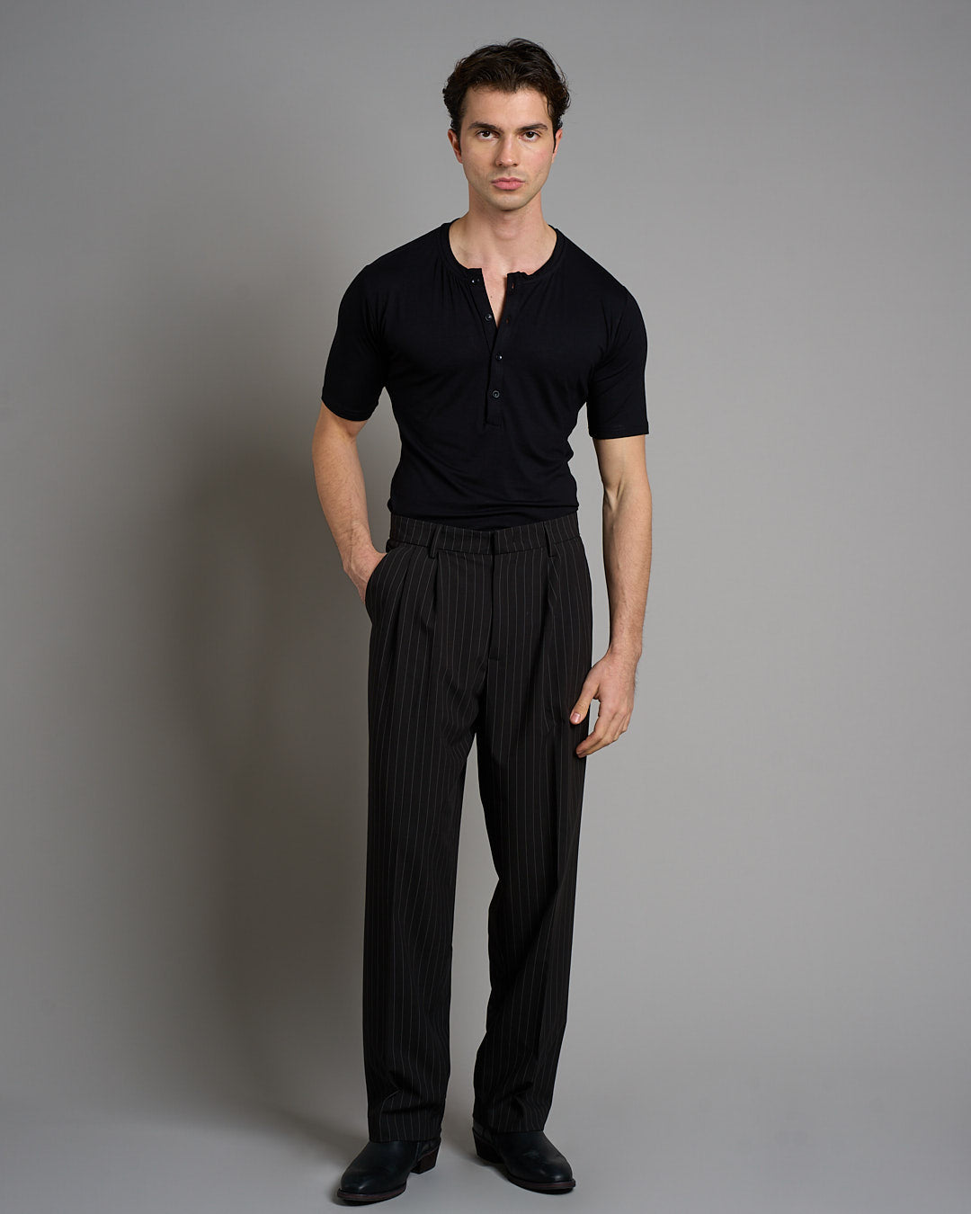 Pantalone Wide Fit Gessato