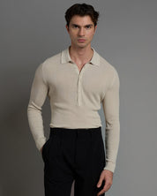 Polo a coste limited edition manica lunga