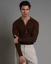 Polo a coste limited edition manica lunga