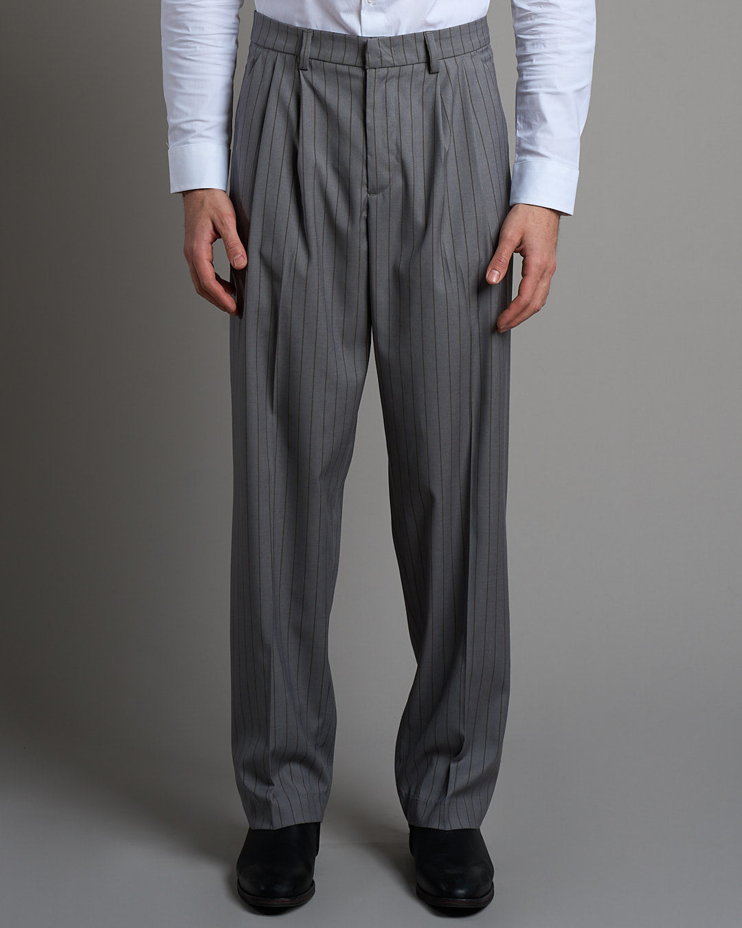 Pantalone Wide fit da completo Grigio Gessato
