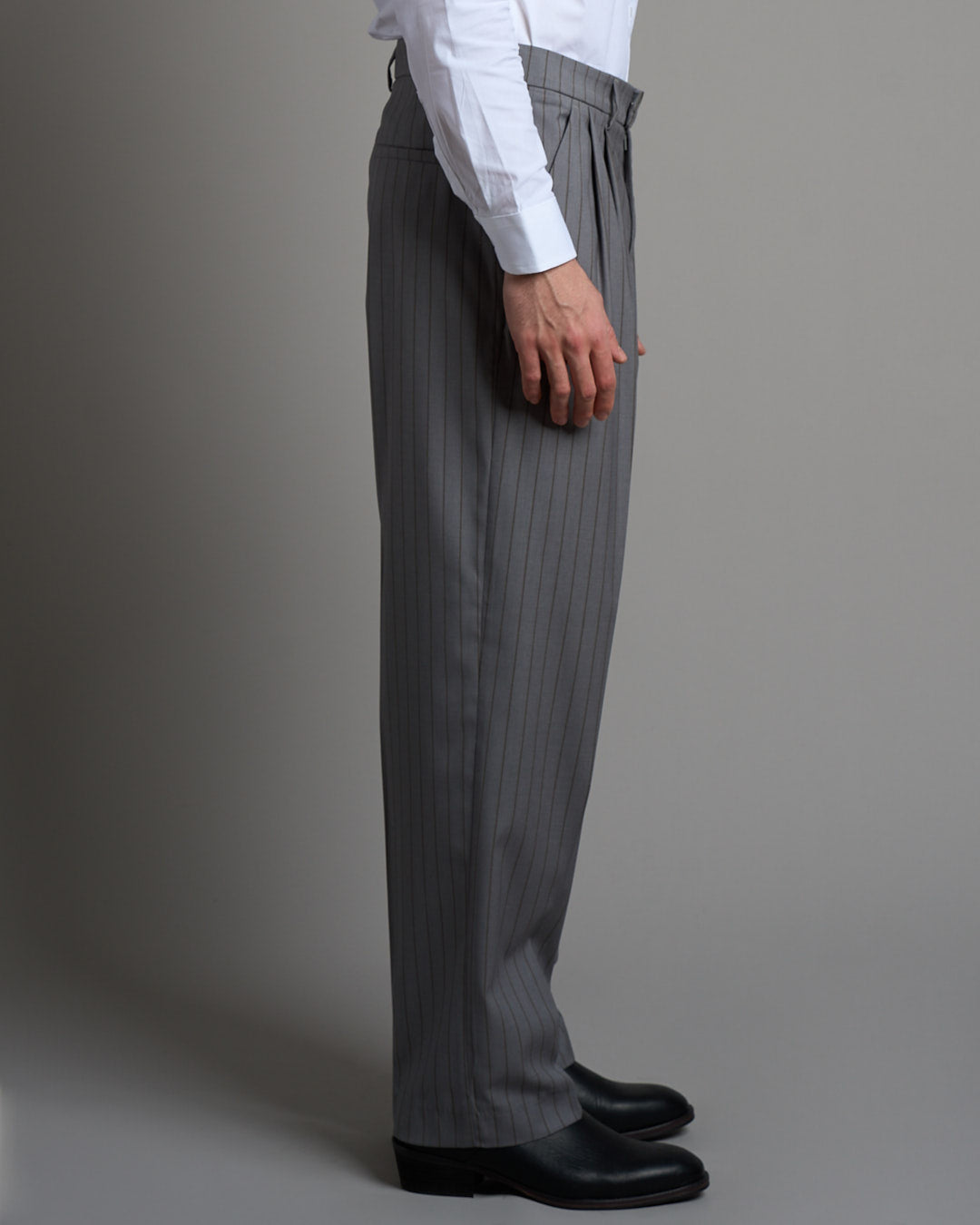 Pantalone Wide fit da completo Grigio Gessato