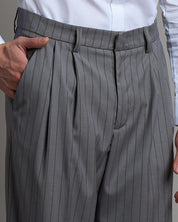 Pantalone Wide fit da completo Grigio Gessato