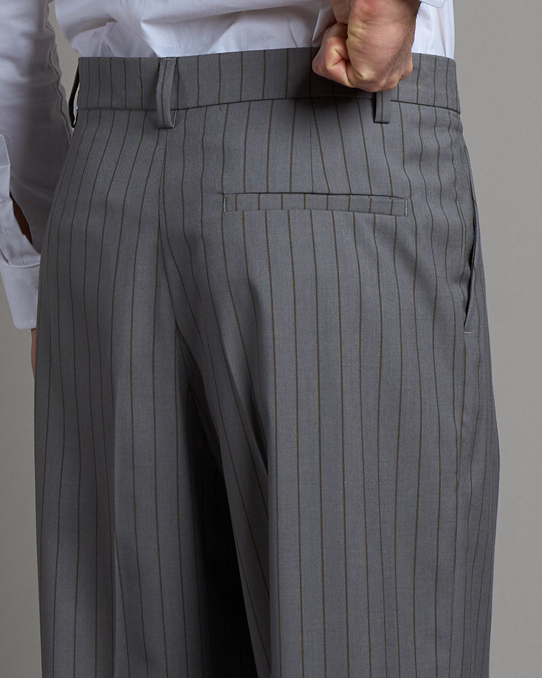 Pantalone Wide fit da completo Grigio Gessato