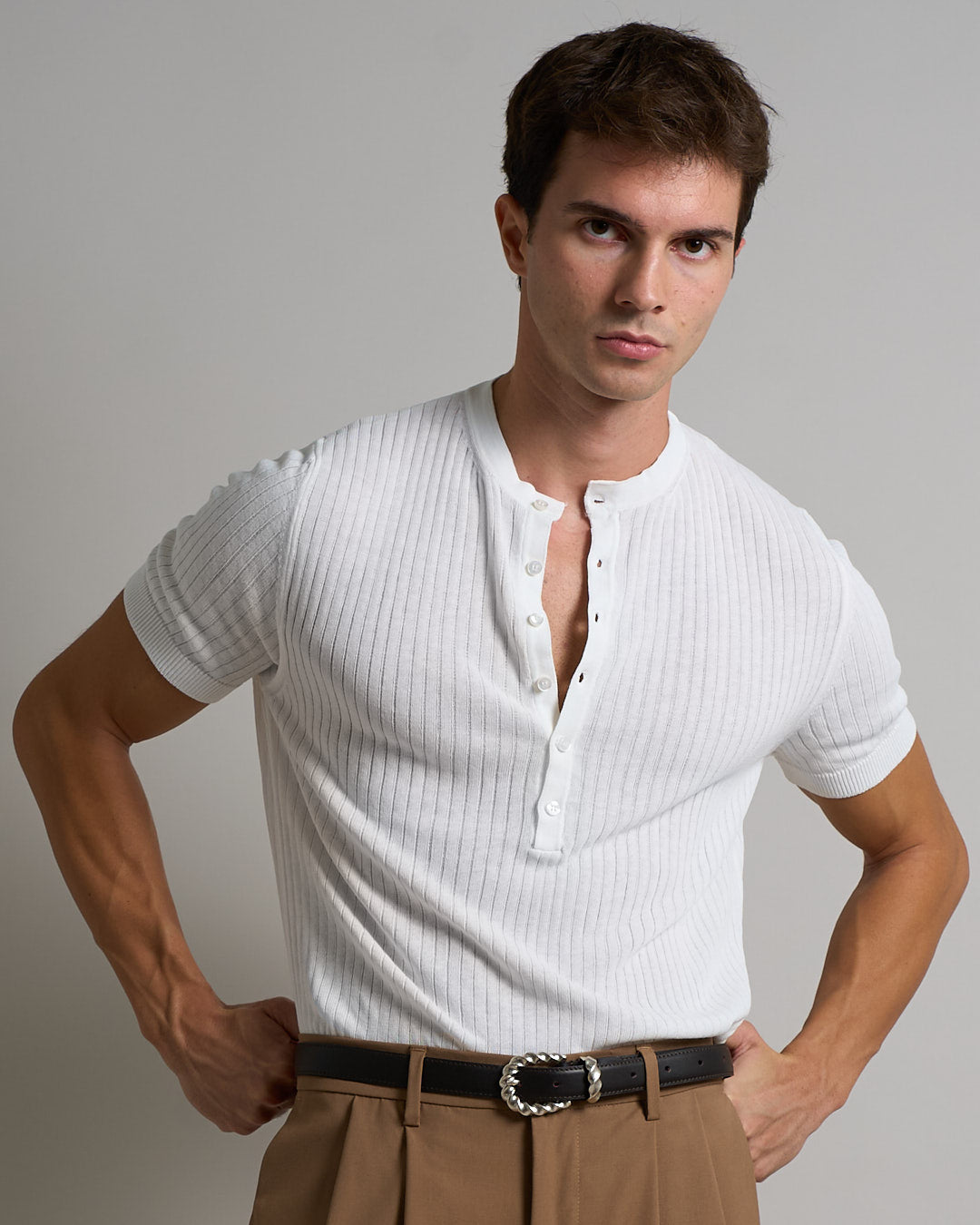 T-shirt Serafino a coste Limited Edition