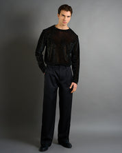 T-shirt struttura a rete floccata