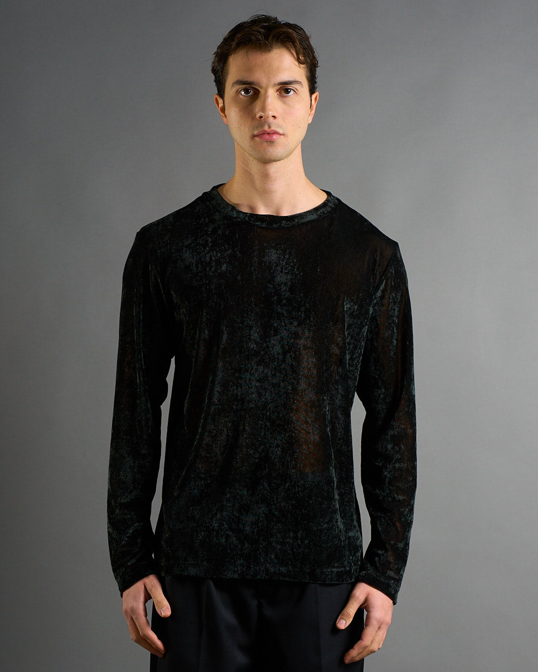 T-shirt struttura a rete floccata