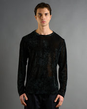 T-shirt struttura a rete floccata