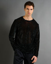 T-shirt struttura a rete floccata