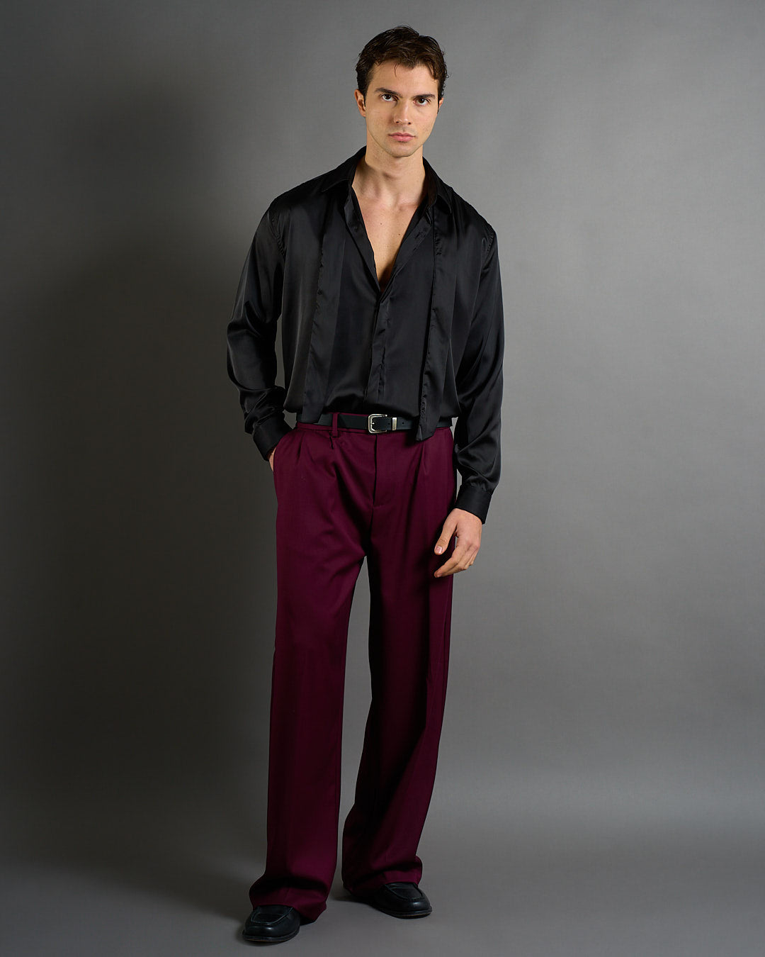 Camicia Effetto Seta con cravatta