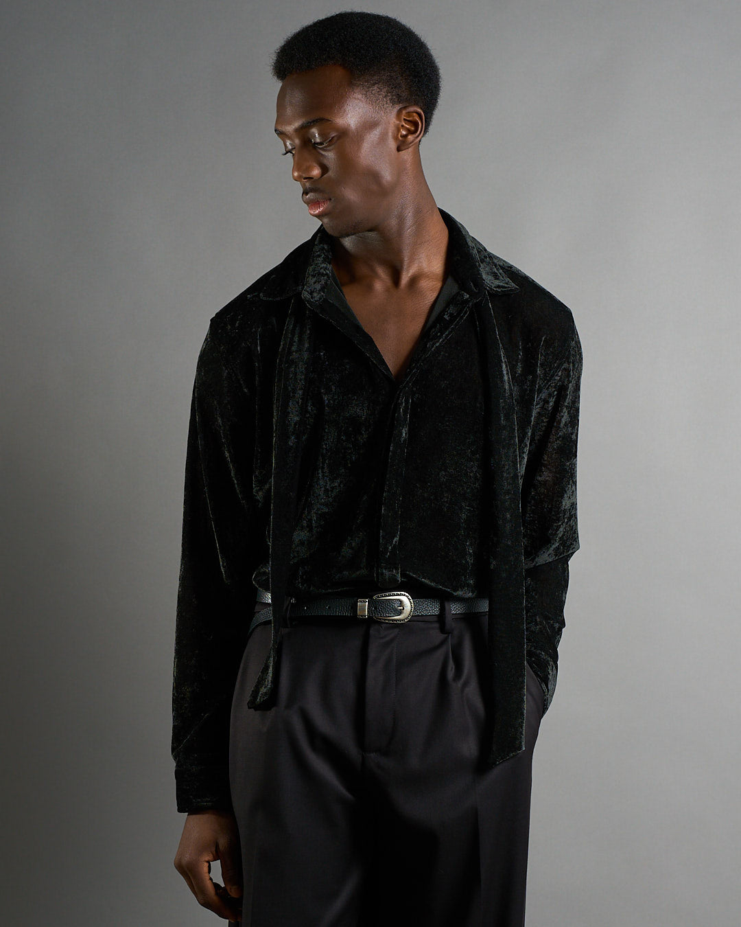 Camicia con cravatta floccata limited edition