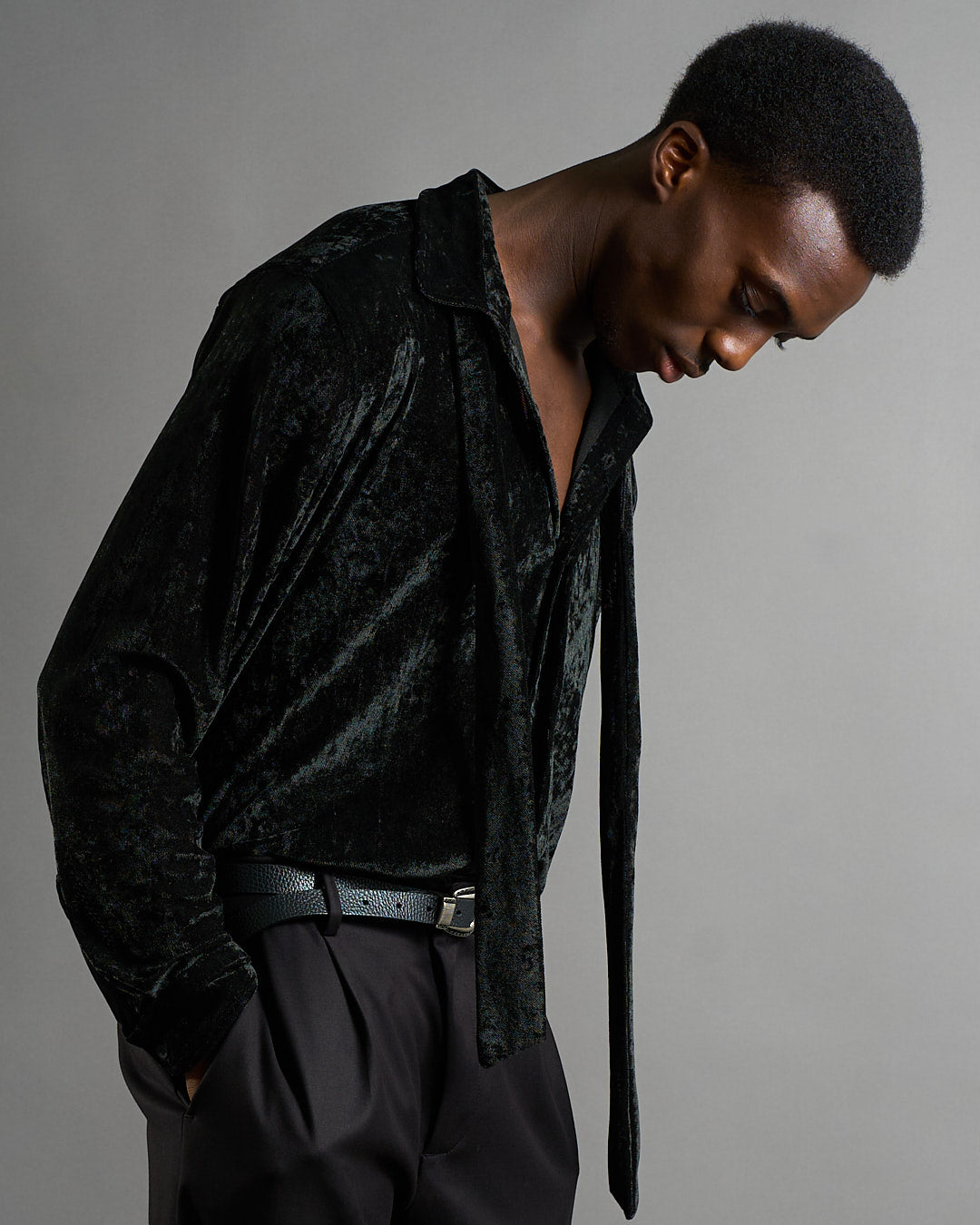 Camicia con cravatta floccata limited edition