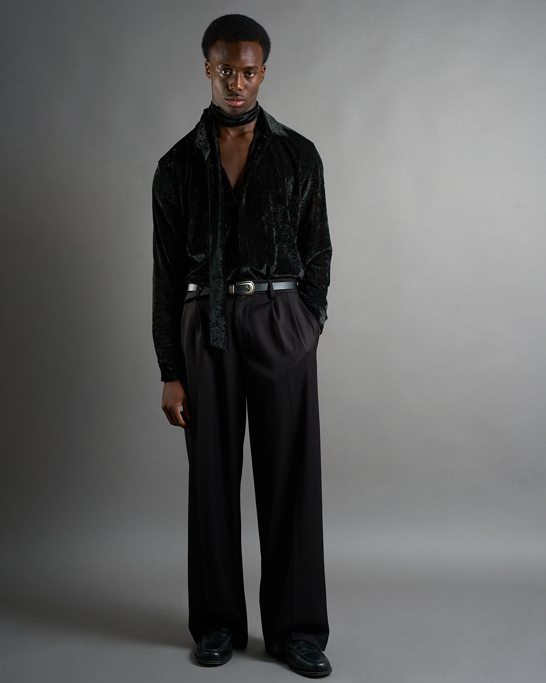 Camicia con cravatta floccata limited edition