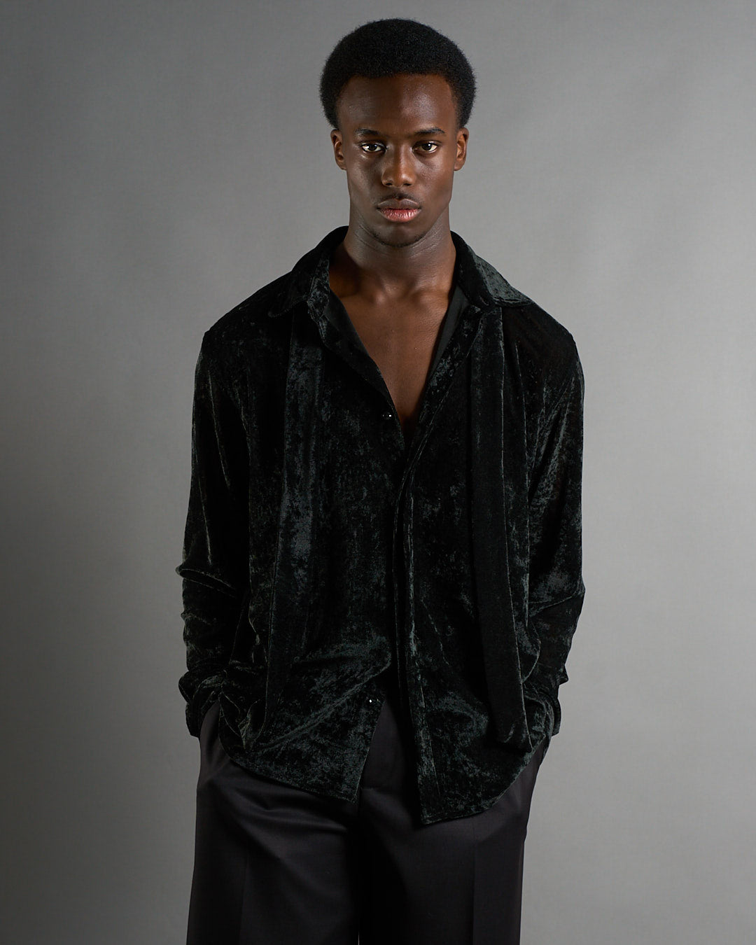 Camicia con cravatta floccata limited edition