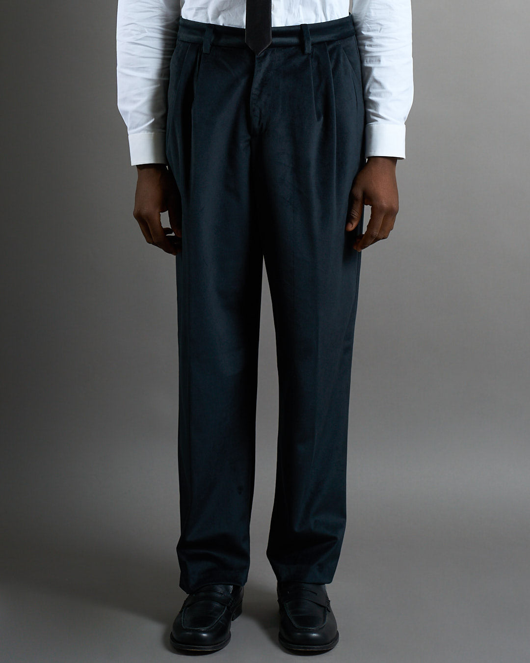 Pantalone da smoking in velluto