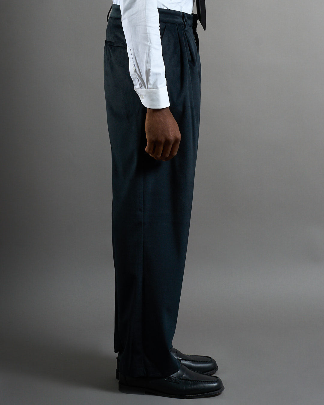 Pantalone da smoking in velluto