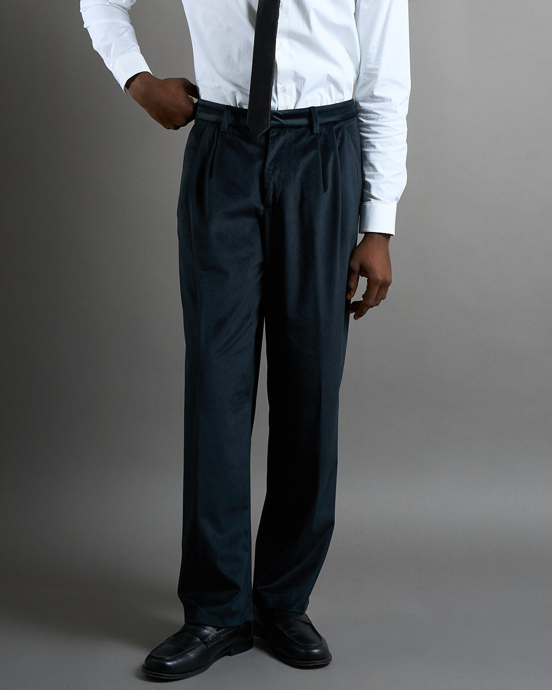 Pantalone da smoking in velluto