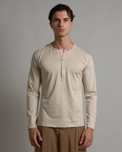 T-shirt Serafino Effetto Seta manica lunga