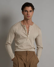 T-shirt Serafino Effetto Seta manica lunga