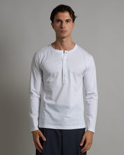 T-shirt Serafino Effetto Seta manica lunga