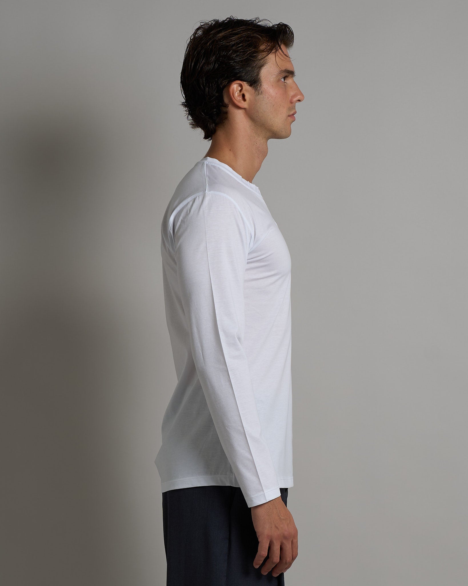 T-shirt Serafino Effetto Seta manica lunga