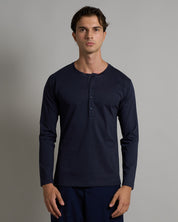 T-shirt Serafino Effetto Seta manica lunga