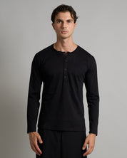 T-shirt Serafino Effetto Seta manica lunga