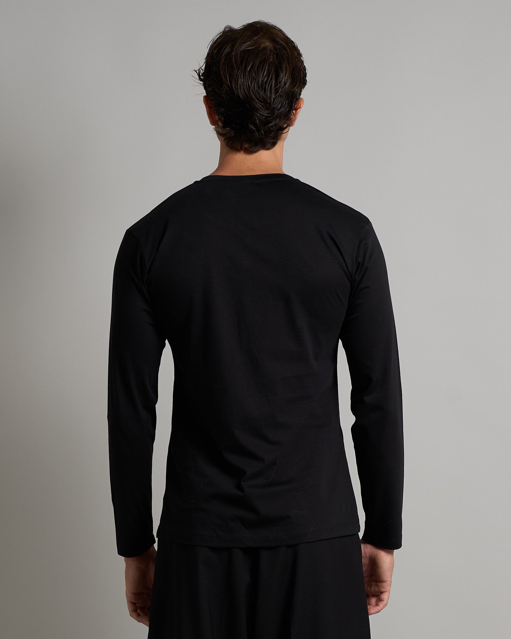 T-shirt Serafino Effetto Seta manica lunga