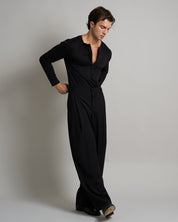 T-shirt Serafino Effetto Seta manica lunga